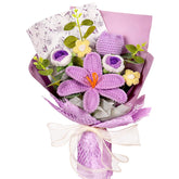 Knitted Flowers Bouquet - Crochet Tulips Roses Daisies Knit Flowers For Mother'S Day Wedding Anniversary Birthday Teacher Appreciation Gifts Home Décor Purple