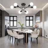 6 Light Modern Sputnik Chandelier Semi Flush Mount Ceiling Fixture for Living Room