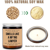 Smells Like A Mf'Ing Lawyer Candle - Gift For Lawyer - Bar Exam Gift - Future Lawyer Candle - Lawyer Gift - Aromatherapy Glass Candle Jar - Non-Toxic Ingredients
