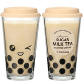 Boba Tea Candle,Sugar Vanilla Butter Scented Candle,Boba Lovers Gifts,Bubble Candles,Valentines Galentines Day Brithday Funny Food Gifts For Women & Milk Tea Lovers,12Oz