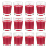 12 Pcs Unscented Glass Red Container Candle, Mini Party Light 5 Hour Burn Time 1.5 Inch X 1.75 Inch, Home Décor, Wedding Receptions, Occasions, Events, Festivities, Meditations, Prayers