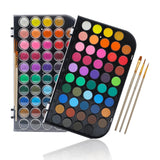 48 Colors Watercolor Cake Set With 3 Brushes, Washable, Travel Design, Perfect For Card Making, Illustrations, Painting, Calligraphy