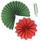 18Pc Party Red And Green Paper Fans Merry Christmas Hanging Paper Fans Decorations, Round Folding Party Bulk For Christmas Decorations Winter Holiday Wedding Birthday