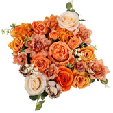 Roses Artificial Fall Flowers Burnt Orange Combo Box Set Faux Flowers Silk Mix Peony Fake Flowers With Stems For Diy Bridal Wedding Bouquets Centerpieces Baby Shower Party Home Decorations