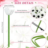 42 Pcs Artificial Poppy Flowers Bulk Pu Silk Poppy Flowers 11 Inch Anemone Stems Artificial Floral Table Centerpiece Decor For Halloween Wedding Home Party Veterans Supplies(White)