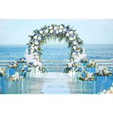 2 Pack Artificial Peony Flower Garland - 6Ft Silk Peony Red Flower Garland Arch Flower Vine For Wedding Party Table Decoration(Blue And White)