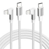 2 Pack 6FT USB C to Lightning Fast Charging Cable Right Angle Nylon Braided for iPhone 14 13 12
