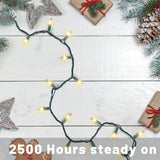 Christmas Lights For Tree 20Ft 100 Count Mini Lights Green Wire Christmas Tree Lights Waterproof Incandescent Bulb For I