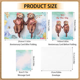 Anniversary Card, Otter 3D Pop Up Anniversary Cards For Wife, Husband, Couple, Valentines Day Card With Message Note & Envelope, Funny Valentines Cards For Him, Her, Girlfriend, Boyfriend