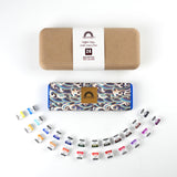 Mairtini Academy Grade Brilliant Series“Oriental Charm” Half-Pan Solid Watercolor Paint 24 Colors Set With Blue Iron Case