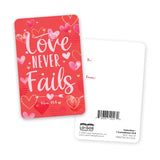 Christian Valentines Cards - 1 Cor 13:8 - Pack Of 12 Inspirational Christian Cards With Scripture Encouragement, Bible Verse Cards For Women & Men, Wallet Scripture Cards For Devotions