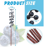 40 Pcs 11.81 Inch Artificial Berry Picks With Stems Fake Faux Berry Picks Ornaments For Diy Craft Home Anniversary Wedding Holiday Party Decor(Blue)