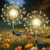 2 Pack 120 LED Solar Firework Garden Lights Outdoor Waterproof Decorative Fairy Lights Warm White for Yard Patio Pathway Flowerbed Party Wedding Decor