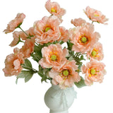 Artificial Poppies Flowers, Fake Flowers 5 Stems For Home Decoration 19.7 Inches Silk Flowers Poppy Realistic Arrangement(Orange)