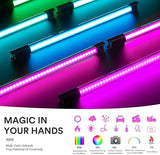 TL60 RGB Tube Light Full Color LED Video Light Stick Rechargeable App DMX Control for Studio