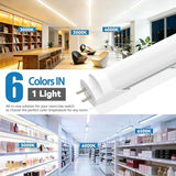 4 Pack 4FT T8 LED Bulbs 24W 3200LM 6 CCT Type A B Plug and Play Ballast Bypass Tubes