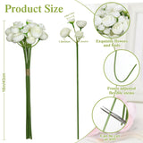 Ranunculus Artificial Flower White Faux Silk Mini Peony Flowers Fake Peonies Wedding Flowers Diy Bouquet For Centerpieces Arrangements Bridal Shower Decorations 18 Pcs(White)