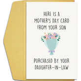 Mother'S Day Card For Mother In Law, Funny Mother-In-Law Mother'S Day Gifts, Hilarious Mothers Day Card From Son And Daughter In Law