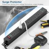 8 Outlet Heavy Duty Power Strip 20W USB C 6FT Metal Surge Protector