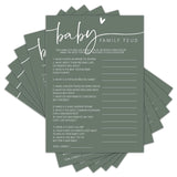 Baby Shower Games Cards, Family Feud, Gender Reveal Party Favors & Decorations, 25 Pcs Double-Sided