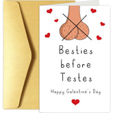 Funny Galentines Day Card For Bestie Sister, Rude Galentine'S Day Card For Best Friend, Cheeky Happy Galentine'S Day Gifts For Her Women, Besties Before Testes