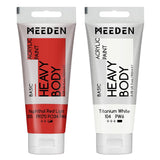 Acrylic Paint Naphthol Red Light: Bundled With Titanium White Color - 100Ml/3.38Oz X 2 Bulk Heavy Body Acrylic Paint Tubes For Art Craft Painting