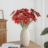 8Pcs Cosmos Silk Flowers 24'' Red Cosmos Artificial Flowers Wildflower Artificial Flowers For Wedding Party Kitchens Home Flower Arrangement Decoration(Red)
