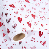 Foil Hearts Wrapping Paper Roll, Sliver Red Heart Mini Roll 17Inx32Ft-Luxury Gift Wrap For Valentine'S Day,Anniversary, Mom'S Mother Birthday, Wedding Party Bridal, Holiday, Christmas