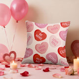 Valentines Pillow Covers 20X20 Set Of 2, Valentine'S Day Pink Red Heart Print Holiday Throw Pillowcases Anniversary Decorative Outdoor Farmhouse Cushion Cases Couch Sofa Bed Decor