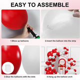 Red And White Balloons Garland Arch Kit, 134Pcs Red Balloon And White Balloons For Mother'S Day, Valentine'S Day, Birthday, Wedding, Christmas Party Decorations