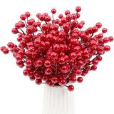 30 Pack Red Berry Stems, Artificial Holly Berries For Christmas Tree Picks Decorations Flower Wreath Diy Crafts Holiday And Home Decor