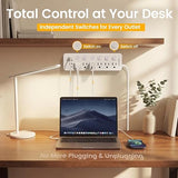 Cruise Approved Power Strip 6 Outlets 4 USB Ports USB C 6FT Extension Cord White