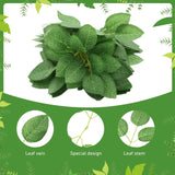 100Pcs Artificial Green Leaves?Bulk Fake Leaves Greenery Leaves Fake Rose Flower Leaves For Diy Wedding Birthday Party Bridal Bouquets Centerpieces Floral Arrangement Diy Craft Home Decorations
