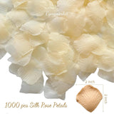 Champagne Rose Petals 1000 Pcs Fake Silk Rose Petals For Wedding, Proposal, Engagement, Artificial Flower Petals For Valentine’S Day, Party, Anniversary, Table Decoration (Champagne)