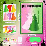 Witch Party Decorations Pin The Broom Pink And Green Party Favors For Halloween Birthday Wall Supplies With 96 Reusable Stickers