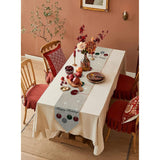 Christmas Theme Table Runners Cotton Linen Farmhouse Rustic Ornaments Plaid Balls Non-Slip Party Decorations Dresser Scarf For Kitchen ,Home ,Dining Table ,Outdoor,13X70 Inches Long Happy Holidays