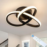10 Inch Modern LED Ceiling Light with Remote Dimmable Black Flush Mount Fixture