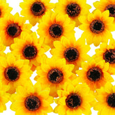 100 Pcs Realistic Sunflowers Artificial Flowers, 2.75 Inch Artificial Silk Sunflower Heads, For Diy Fabric Floral Wedding Home Party Decoration
