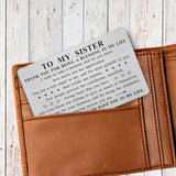 Sister Valentines Gifts - Sister Appreciation Wallet Card Insert - Valentine'S Day & Birthday Gifts