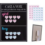 Baby Gender Reveal Board Game With 144 Girl Or Boy Voting Stickers, Cast Your Vote Sign With Stand - Chalkboard Design (12 X 17 In)