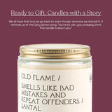 Anecdote 'Old Flame' Coconut Soy Wax Candle Jar | Premium Hand Poured & Long Burning | Sandalwood & Leather Scent | Phthalate-Free | For Home, Office, Gift - 7.8 Oz