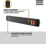 Magnetic Power Strip 6 Outlets Heavy Duty Workshop Power Strip
