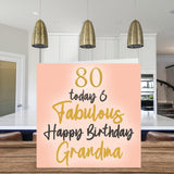 Fabulous 80Th Birthday Cards For Grandma - 80 Today & Fabulous - Happy Birthday Card For Grandma From Granddaughter Grandson, Grandma Birthday Gifts, 5.7 X 5.7 Inch Lovely Greeting Cards Gift