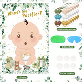 Pin The Pacifier On The Baby Shower Games For Boys Girls Gender Reveal Party Games, Large Baby Shower Activities Poster With 36 Pacifier Stickers