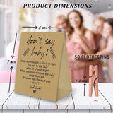 Don'T Say Baby Game For Baby Shower Clothespin Game, One 5X7 Kraft Sign And 50 Natural Clothespins, Minimal Style, Gender Neutral -Ndsbb06