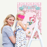 Tea Party Games: Pin The Tea Cup With 24 Pcs Stickers, Large Games Poster For Girls' Birthday Party