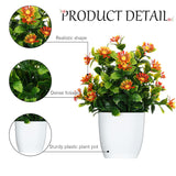 16 Pcs Small Fake Plants Artificial Potted Plants Faux House Plant Mini Pot Plastic Flowers For Indoor Outdoor Home Kitchen Office Desktop Wedding Decor