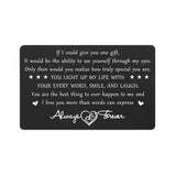 Couples Gifts Engagement Card - Love You Cards Unique For Fathers Day Christmas Valentines Birthday, If I Could Give You One Gift Wallet Card