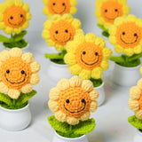 Crochet Flowers Artificial Sunflower For Desk Office Car Decor, Birthday Gifts For Women Teacher Sister Mom,Cute Desk Decor Thanksgiving Christmas Decorations