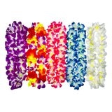 5Pcs Vibrant Hawaiian Flower Leis For Luau Parties - Tropical Party Decorations & Favors, Soft Silk-Like Garland Necklaces For Birthdays, Weddings & Summer Events